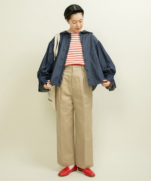 CHILD WOMAN（チャイルドウーマン）の「☆ライトオンスデニム フリルセーラーシャツブラウス（シャツ/ブラウス・レディース・ブルー/ネイビー・FREE）」の22枚目の写真