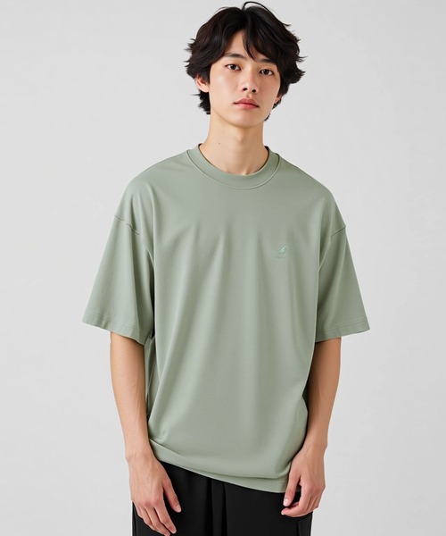 KANGOL(カンゴール)の「【EC別注】KANGOL カンゴール ブランド ワンポイント ロゴ 刺繍 ビッグシルエット 半袖 Tシャツ(Tシャツ/カットソー・メンズ・ブルーグレー/オフホワイト/ベージュ・L/XL/M)」の7枚目の写真