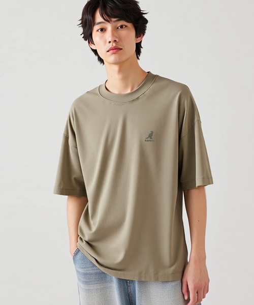KANGOL(カンゴール)の「【EC別注】KANGOL カンゴール ブランド ワンポイント ロゴ 刺繍 ビッグシルエット 半袖 Tシャツ(Tシャツ/カットソー・メンズ・ブルーグレー/オフホワイト/ベージュ・L/XL/M)」の9枚目の写真