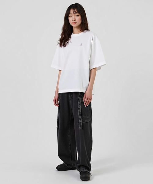 KANGOL(カンゴール)の「【EC別注】KANGOL カンゴール ブランド ワンポイント ロゴ 刺繍 ビッグシルエット 半袖 Tシャツ(Tシャツ/カットソー・メンズ・ブルーグレー/オフホワイト/ベージュ・L/XL/M)」の22枚目の写真