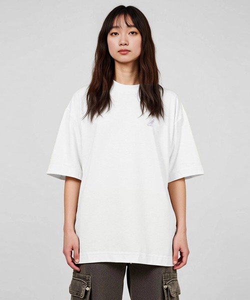 KANGOL(カンゴール)の「【EC別注】KANGOL カンゴール ブランド ワンポイント ロゴ 刺繍 ビッグシルエット 半袖 Tシャツ(Tシャツ/カットソー・メンズ・ブルーグレー/オフホワイト/ベージュ・L/XL/M)」の21枚目の写真