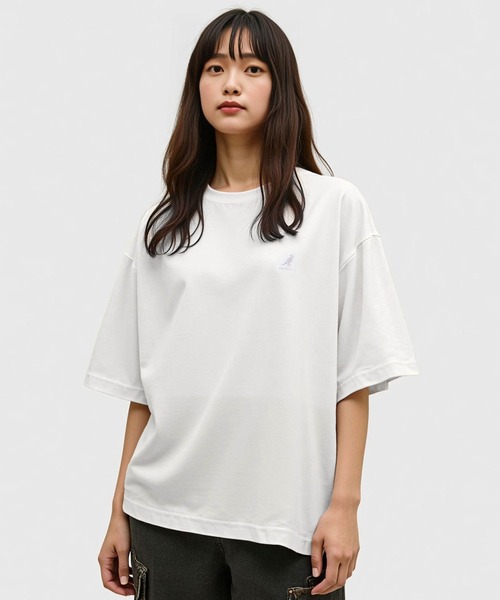 KANGOL(カンゴール)の「【EC別注】KANGOL カンゴール ブランド ワンポイント ロゴ 刺繍 ビッグシルエット 半袖 Tシャツ(Tシャツ/カットソー・メンズ・ブルーグレー/オフホワイト/ベージュ・L/XL/M)」の19枚目の写真
