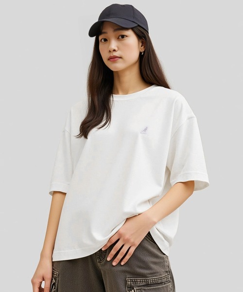 KANGOL(カンゴール)の「【EC別注】KANGOL カンゴール ブランド ワンポイント ロゴ 刺繍 ビッグシルエット 半袖 Tシャツ(Tシャツ/カットソー・メンズ・ブルーグレー/オフホワイト/ベージュ・L/XL/M)」の20枚目の写真