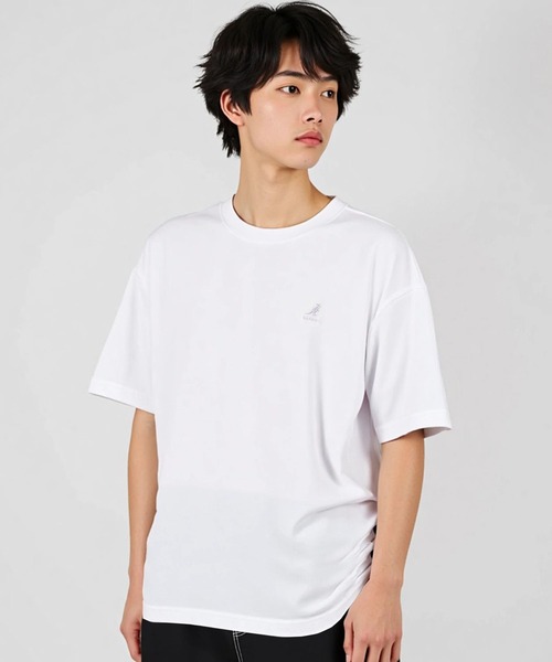 KANGOL(カンゴール)の「【EC別注】KANGOL カンゴール ブランド ワンポイント ロゴ 刺繍 ビッグシルエット 半袖 Tシャツ(Tシャツ/カットソー・メンズ・ブルーグレー/オフホワイト/ベージュ・L/XL/M)」の18枚目の写真
