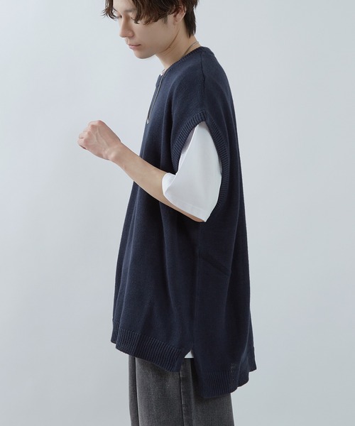【美品】コンパクトコットンポリエステル ニットベスト　定価¥19,030 ベーシック ニット ベスト(100-130cm)（98-70KI03-204