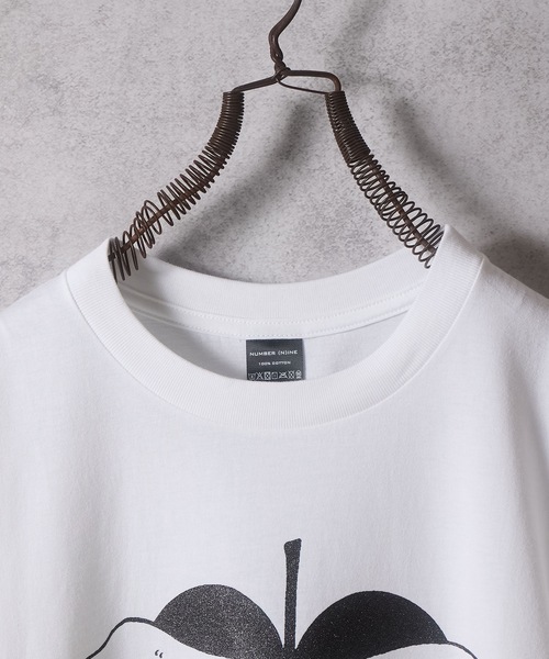 NUMBER (9)INE APPLE GLITTER PRINTED T-SHIRT / ナンバーナイン