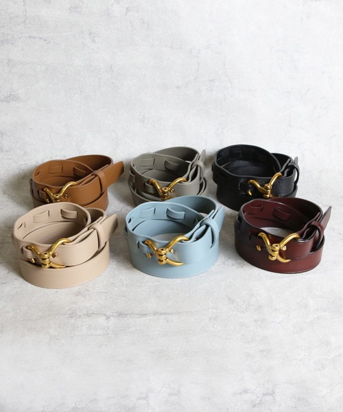 8(eight)(エイト)の「レザーフックベルト(ベルト・メンズ・ダークブラウン/ブルー系その他/スモークグレー/ライトベージュ/ブラウン/オレンジ/モカ/ブラック/スモークピンク・FREE)」の18枚目の写真