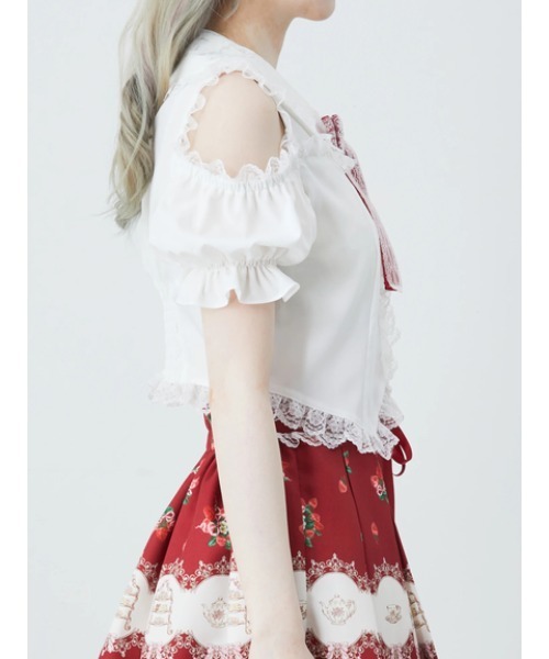 Ank Rouge(アンクルージュ)の「肩あきおリボンブラウス(シャツ/ブラウス・レディース・ブラック/ピンク/レッド・M)」の14枚目の写真