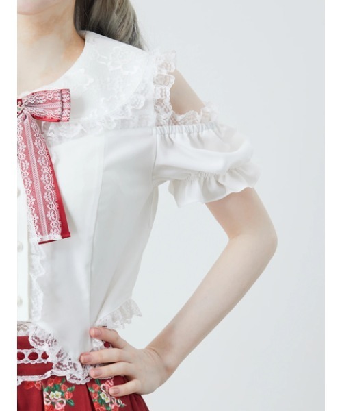 Ank Rouge(アンクルージュ)の「肩あきおリボンブラウス(シャツ/ブラウス・レディース・ブラック/ピンク/レッド・M)」の17枚目の写真