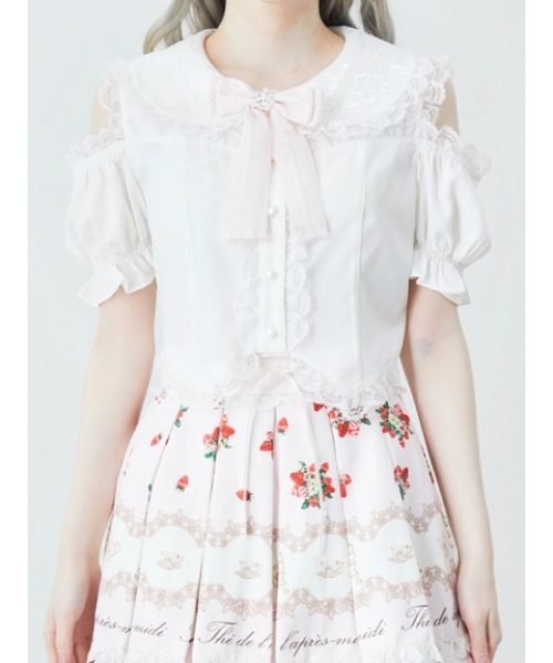 Ank Rouge(アンクルージュ)の「肩あきおリボンブラウス(シャツ/ブラウス・レディース・ブラック/ピンク/レッド・M)」の19枚目の写真