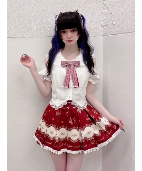 Ank Rouge(アンクルージュ)の「肩あきおリボンブラウス(シャツ/ブラウス・レディース・ブラック/ピンク/レッド・M)」の6枚目の写真