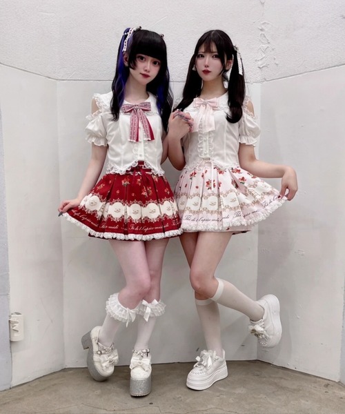 Ank Rouge(アンクルージュ)の「肩あきおリボンブラウス(シャツ/ブラウス・レディース・ブラック/ピンク/レッド・M)」の5枚目の写真