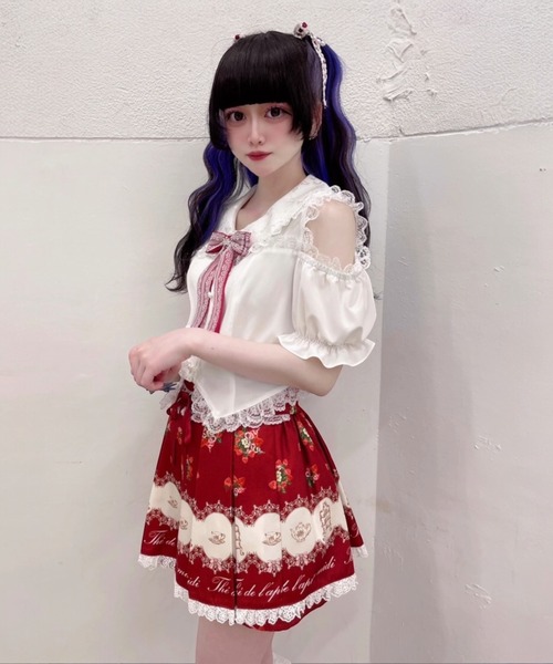 Ank Rouge(アンクルージュ)の「肩あきおリボンブラウス(シャツ/ブラウス・レディース・ブラック/ピンク/レッド・M)」の8枚目の写真