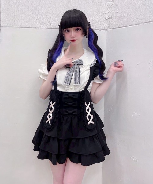 Ank Rouge(アンクルージュ)の「肩あきおリボンブラウス(シャツ/ブラウス・レディース・ブラック/ピンク/レッド・M)」の9枚目の写真