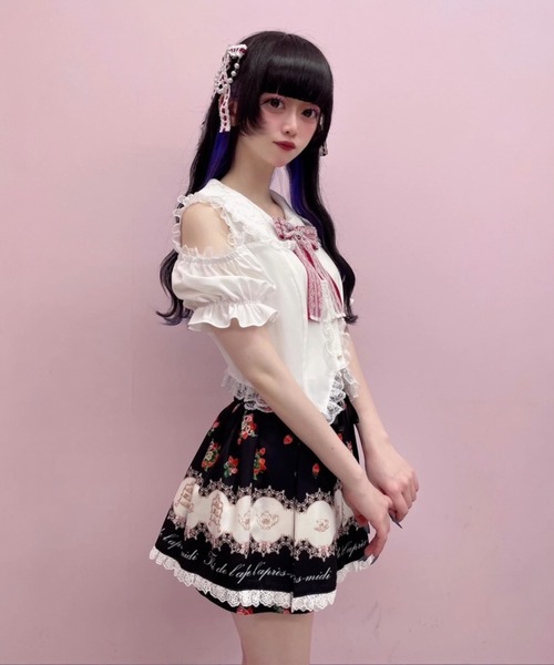 Ank Rouge(アンクルージュ)の「肩あきおリボンブラウス(シャツ/ブラウス・レディース・ブラック/ピンク/レッド・M)」の10枚目の写真