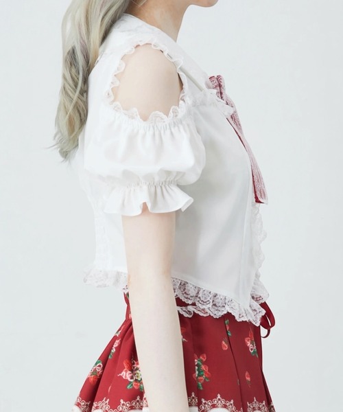 Ank Rouge(アンクルージュ)の「肩あきおリボンブラウス(シャツ/ブラウス・レディース・ブラック/ピンク/レッド・M)」の16枚目の写真