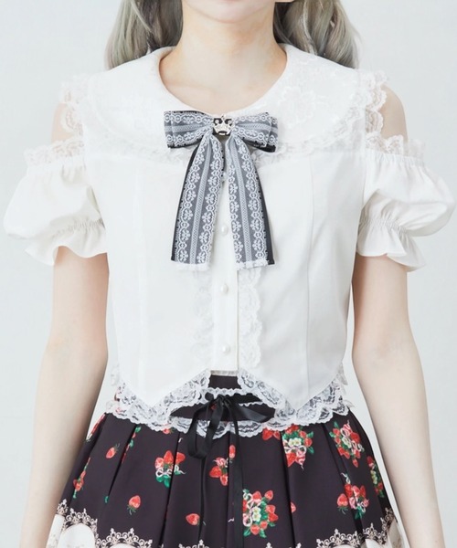 Ank Rouge(アンクルージュ)の「肩あきおリボンブラウス(シャツ/ブラウス・レディース・ブラック/ピンク/レッド・M)」の20枚目の写真