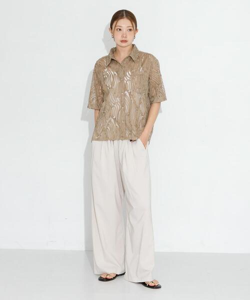 URBAN RESEARCH Sonny Label（アーバンリサーチサニーレーベル）の「機能素材イージーワイドパンツ（その他パンツ・レディース・アイボリー/グレー/チャコールグレー・36/38）」の14枚目の写真