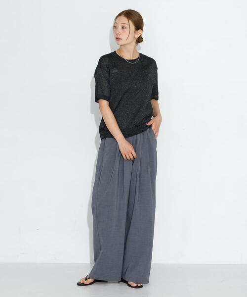 URBAN RESEARCH Sonny Label（アーバンリサーチサニーレーベル）の「機能素材イージーワイドパンツ（その他パンツ・レディース・アイボリー/グレー/チャコールグレー・36/38）」の4枚目の写真