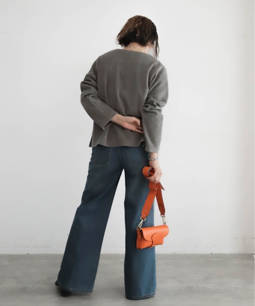NOMBRE IMPAIR（ノンブルアンペール）の「カットコーデュロイ　ノーカラージャケット（テーラードジャケット・レディース・チャコールグレー/グレー・FREE）」の18枚目の写真