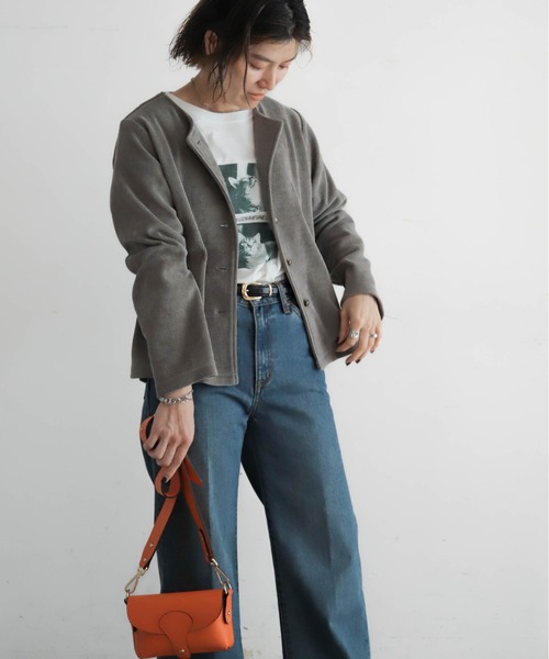 予約】カットコーデュロイ ノーカラージャケット | NOMBRE IMPAIR