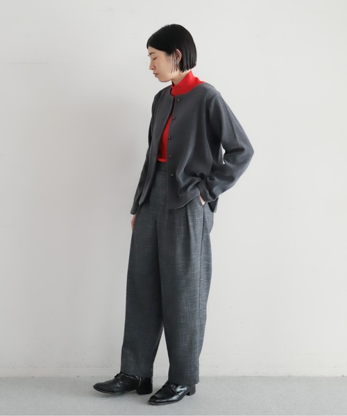 NOMBRE IMPAIR（ノンブルアンペール）の「カットコーデュロイ　ノーカラージャケット（テーラードジャケット・レディース・チャコールグレー/グレー・FREE）」の4枚目の写真