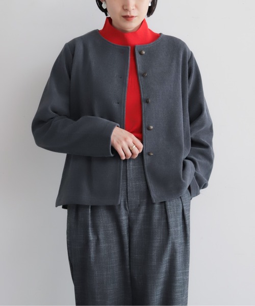 NOMBRE IMPAIR（ノンブルアンペール）の「カットコーデュロイ　ノーカラージャケット（テーラードジャケット・レディース・チャコールグレー/グレー・FREE）」の12枚目の写真