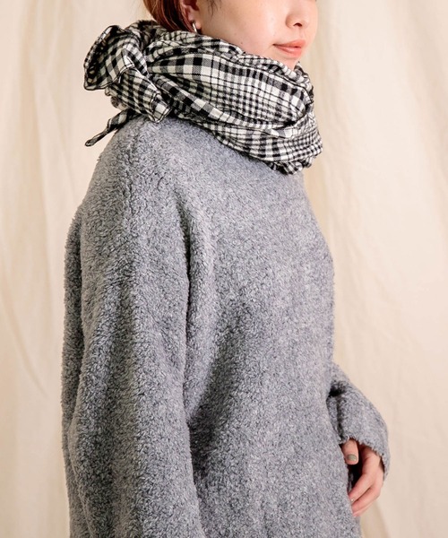 prit★ウールコットンチェック ストール prit] ウールコットンチェック ストール（マフラー）｜prit（プリット