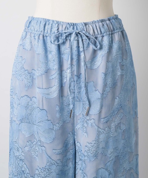 yae（ヤエ）の「Relax jacquard pants / リラックスジャガードパンツ（その他パンツ・レディース・ブラック/ライトブルー・38/36）」の7枚目の写真