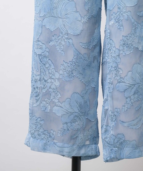 yae（ヤエ）の「Relax jacquard pants / リラックスジャガードパンツ（その他パンツ・レディース・ブラック/ライトブルー・38/36）」の8枚目の写真
