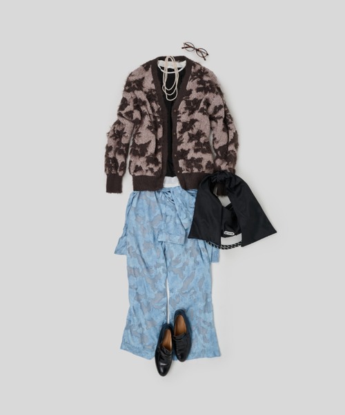 yae（ヤエ）の「Relax jacquard pants / リラックスジャガードパンツ（その他パンツ・レディース・ブラック/ライトブルー・38/36）」の13枚目の写真