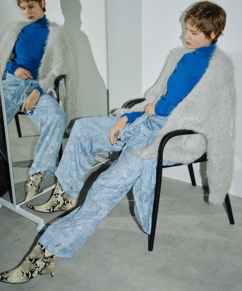 yae（ヤエ）の「Relax jacquard pants / リラックスジャガードパンツ（その他パンツ・レディース・ブラック/ライトブルー・38/36）」の21枚目の写真