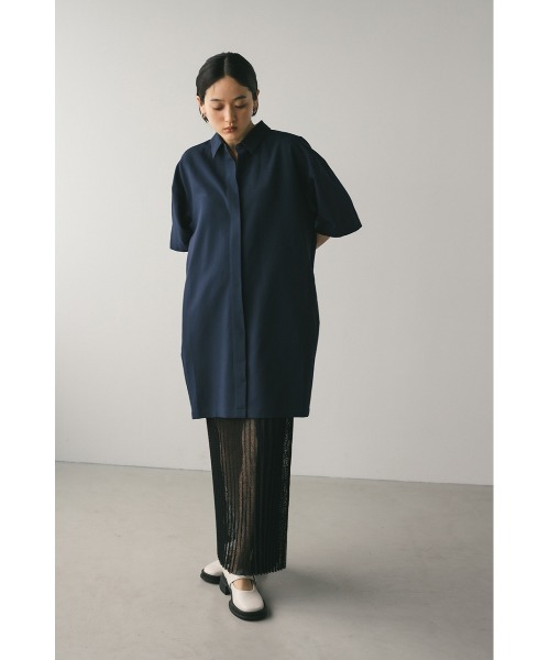 STYLEMIXER(スタイルミキサー)の「プリーツラップセットシャツワンピース(ワンピース・レディース・ネイビー/ホワイト・FREE)」の11枚目の写真