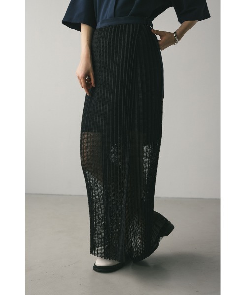 STYLEMIXER(スタイルミキサー)の「プリーツラップセットシャツワンピース(ワンピース・レディース・ネイビー/ホワイト・FREE)」の6枚目の写真