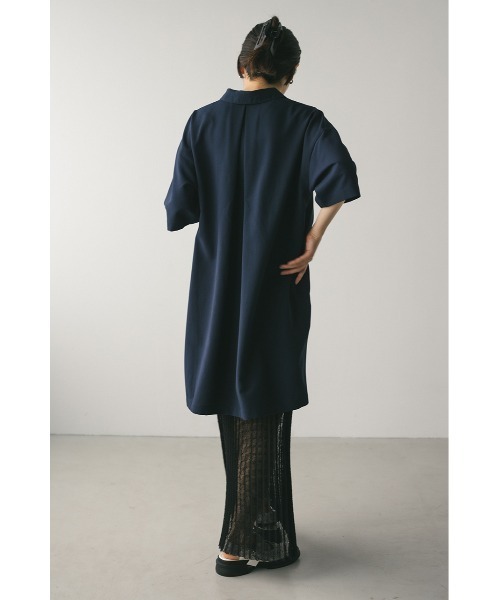 STYLEMIXER(スタイルミキサー)の「プリーツラップセットシャツワンピース(ワンピース・レディース・ネイビー/ホワイト・FREE)」の5枚目の写真