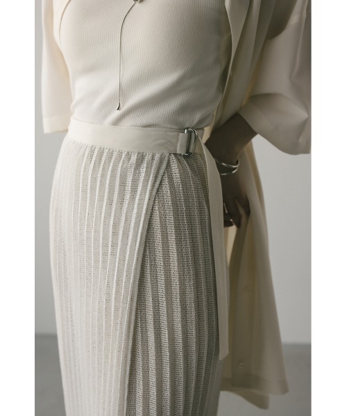 STYLEMIXER(スタイルミキサー)の「プリーツラップセットシャツワンピース(ワンピース・レディース・ネイビー/ホワイト・FREE)」の16枚目の写真