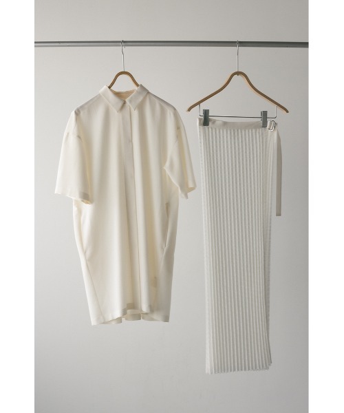 STYLEMIXER(スタイルミキサー)の「プリーツラップセットシャツワンピース(ワンピース・レディース・ネイビー/ホワイト・FREE)」の13枚目の写真