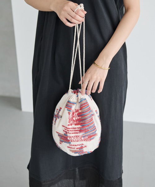 セール】JACQUARD DRAW STRING BAG/ジャガードドローストリング