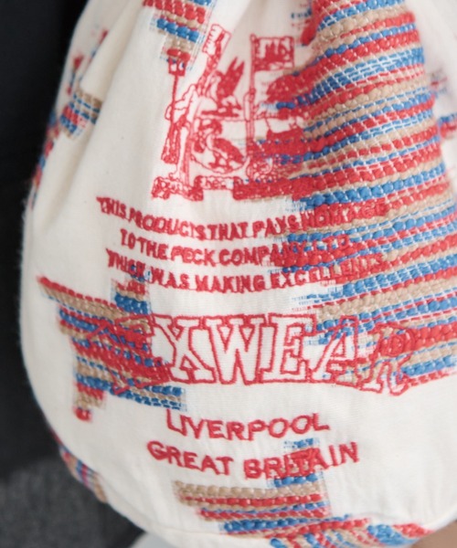 PEXWEAR(ペックスウェアー)の「JACQUARD DRAW STRING BAG/ジャガードドローストリングバッグ(ハンドバッグ・レディース・オレンジ/レッド/サックスブルー・F)」の16枚目の写真