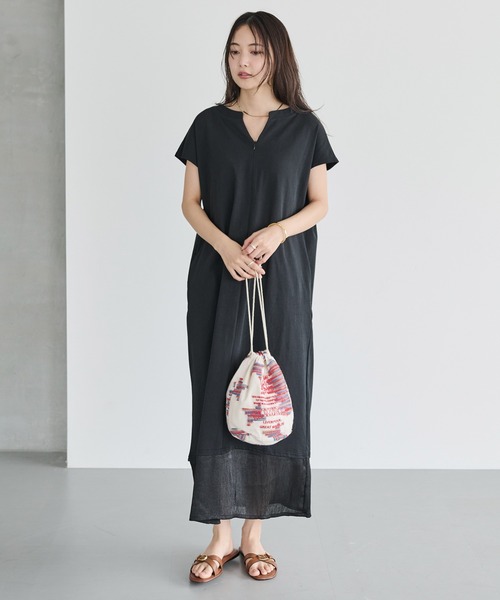 PEXWEAR(ペックスウェアー)の「JACQUARD DRAW STRING BAG/ジャガードドローストリングバッグ(ハンドバッグ・レディース・オレンジ/レッド/サックスブルー・F)」の15枚目の写真