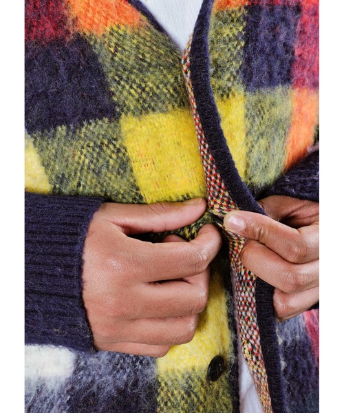 APPLEBUM(アップルバム)の「Check Knit Cardigan(カーディガン/ボレロ・メンズ・マルチ・MEDIUM/X-LARGE/LARGE)」の2枚目の写真
