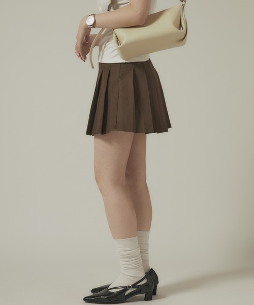 BLANK　（ブランク）の「Box Pleated Skirt / ボックスプリーツスカート（スカート・レディース・グレー/カーキ/ホワイト/ブラック・FREE）」の20枚目の写真