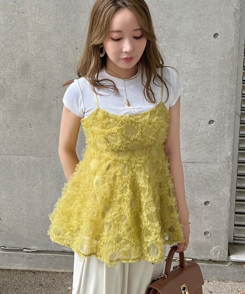 tulle peplum camisole/チュールモチーフペプラムキャミソール