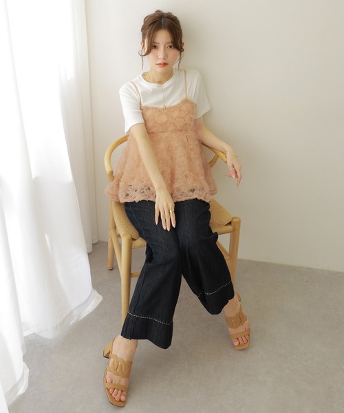 tulle peplum camisole/チュールモチーフペプラムキャミソール