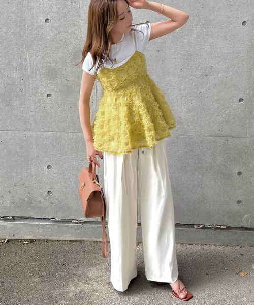 tulle peplum camisole/チュールモチーフペプラムキャミソール