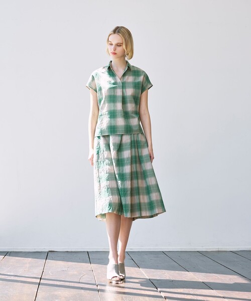 MACKINTOSH LONDON(マッキントッシュ ロンドン)の「ブライトチェックスカート(スカート・レディース・ベージュ系その他5/グリーン系その他・38/36)」の4枚目の写真