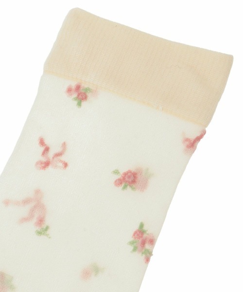 Candy Stripper（キャンディストリッパー）の「GARDEN SHEER KNEE HIGH ソックス（ソックス/靴下・レディース・アイボリー/ブラック/オフホワイト・FREE）」の5枚目の写真