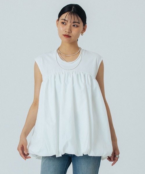 ROSE BUD(ローズバッド)の「FABRIC COMBINATION TANK(タンクトップ・レディース・ブラック/ホワイト・ONE SIZE)」の18枚目の写真