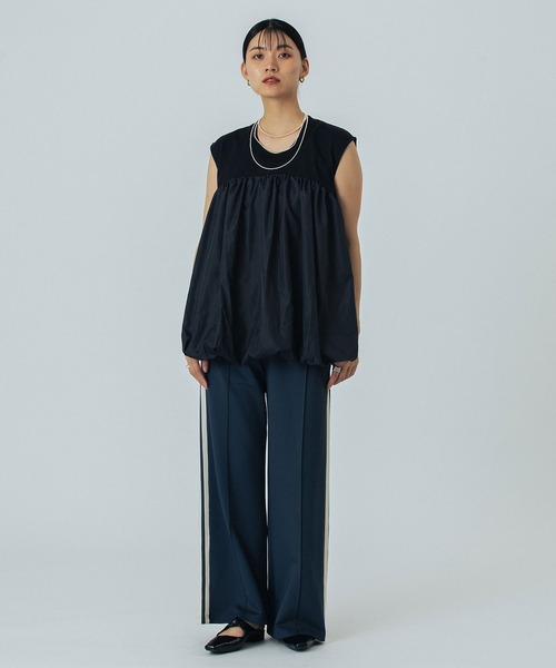 ROSE BUD(ローズバッド)の「FABRIC COMBINATION TANK(タンクトップ・レディース・ブラック/ホワイト・ONE SIZE)」の3枚目の写真