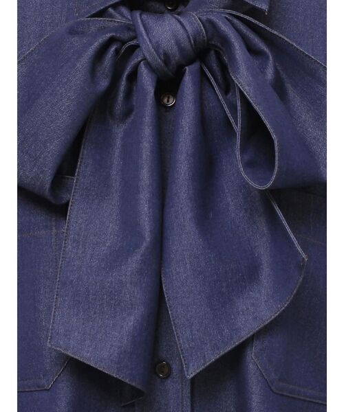 MERCURYDUO(マーキュリーデュオ)の「配色ステッチビッグリボンセットシャツ(シャツ/ブラウス・レディース・オフホワイト/インディゴブルー/ピンク・FREE)」の8枚目の写真